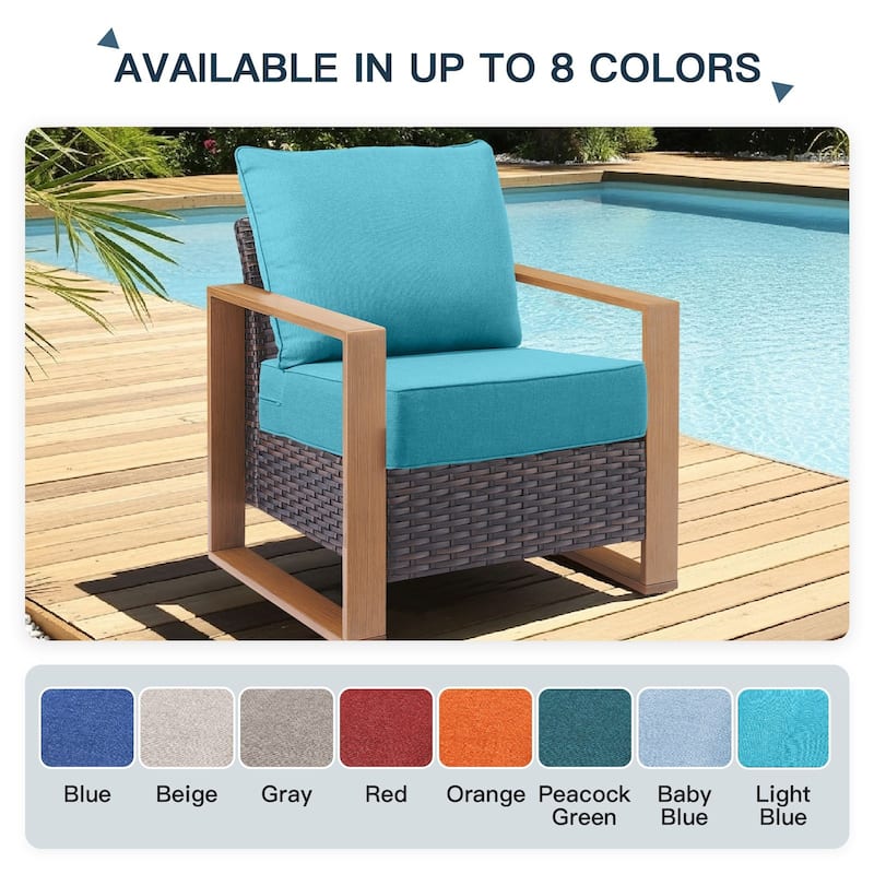 Pocassy 22"x24"x6" Inch Thick Cushions Pillows Indoor Outdoor Cushion 4 Set