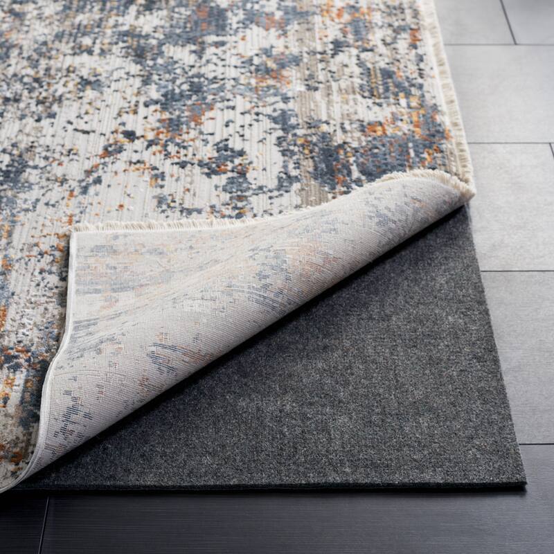 SAFAVIEH Rug Pad Extra Thick 1/2" Cushion with Slip-Resistant Rubber Backing - Grey