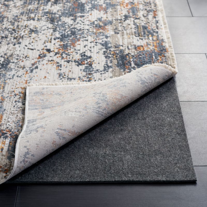 SAFAVIEH Rug Pad Thick 1/4" Cushion with Slip-Resistant Rubber Backing - Grey