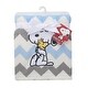 preview thumbnail 3 of 2, Lambs & Ivy My Little Snoopy Blue/Gray/White Chevron Baby Blanket