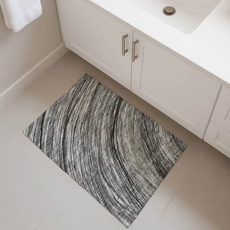 Premium Washable Super Soft Contemporary Horizon Mayfield Rug - Taupe - 1'8" x 2'6"