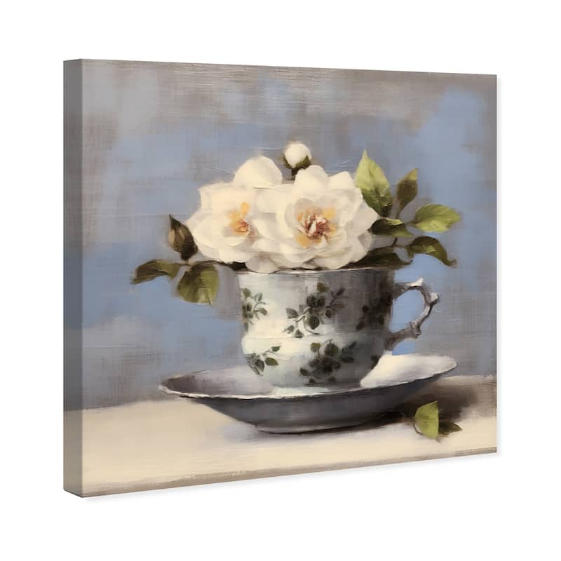 Wynwood Studio Canvas Drinks and Spirits Tea in the Morning White and Cream White Farmhouse Wall Art Canvas Print