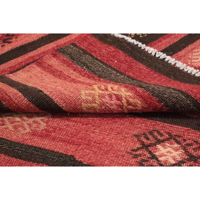 Hand Woven Oriental 100% Wool Carpet Southwestern Tribal Multi-Colored Kilim Area Rug - 9' 9'' X 5' 11''