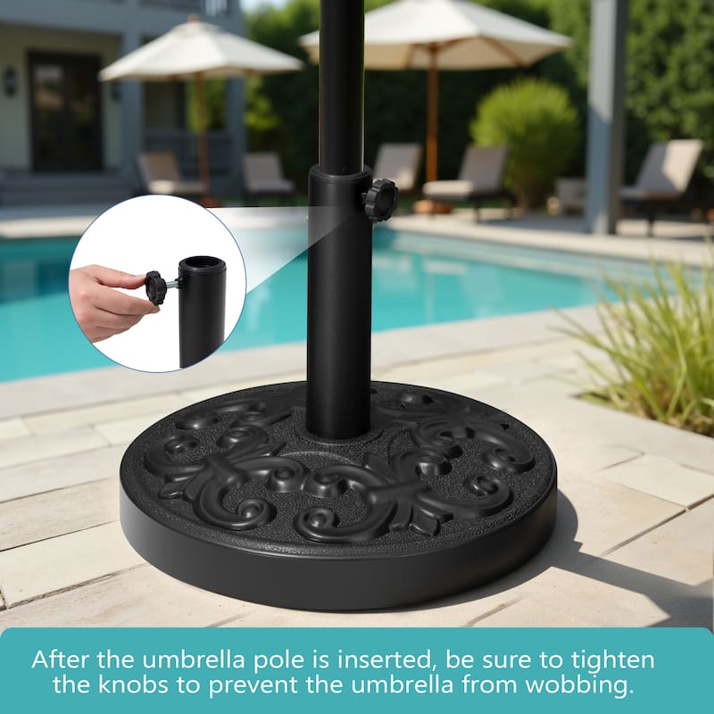 Pellebant 30 to 45 lbs Heavy Duty Patio Market Round Concrete Umbrella Base