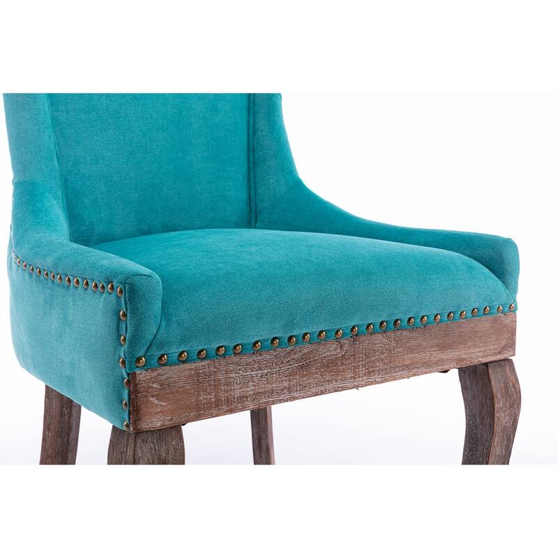 Ultra Side Dining Chair with Thickened Fabric and Bronze Nail Head, Set of 2