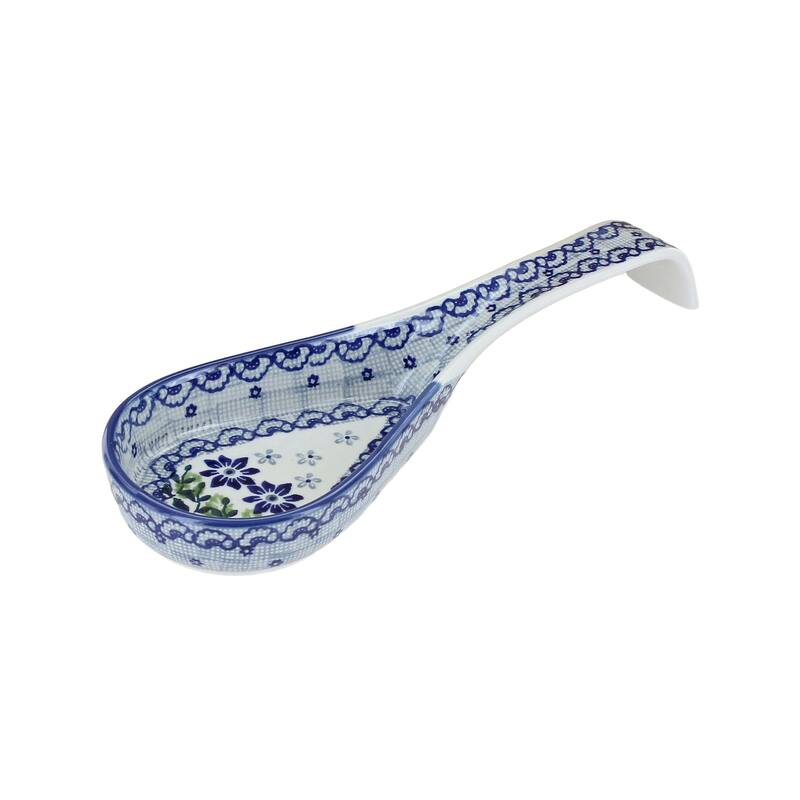 Blue Rose Polish Pottery P164 Manufaktura Large Spoon Rest - Halsey