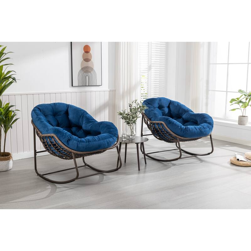 37.2" Rocking Chair with Steel Frame