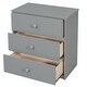 preview thumbnail 10 of 28, Wood Twin Size Loft Bed with Desk, Blackboard, Storage Box, Shelf & 3 Drawers, Safe Design with Guardrails, Grey