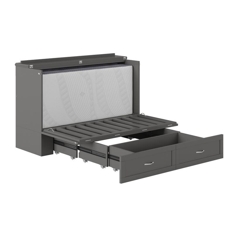 Hamilton Murphy Bed Chest with Mattress and Storage Drawer