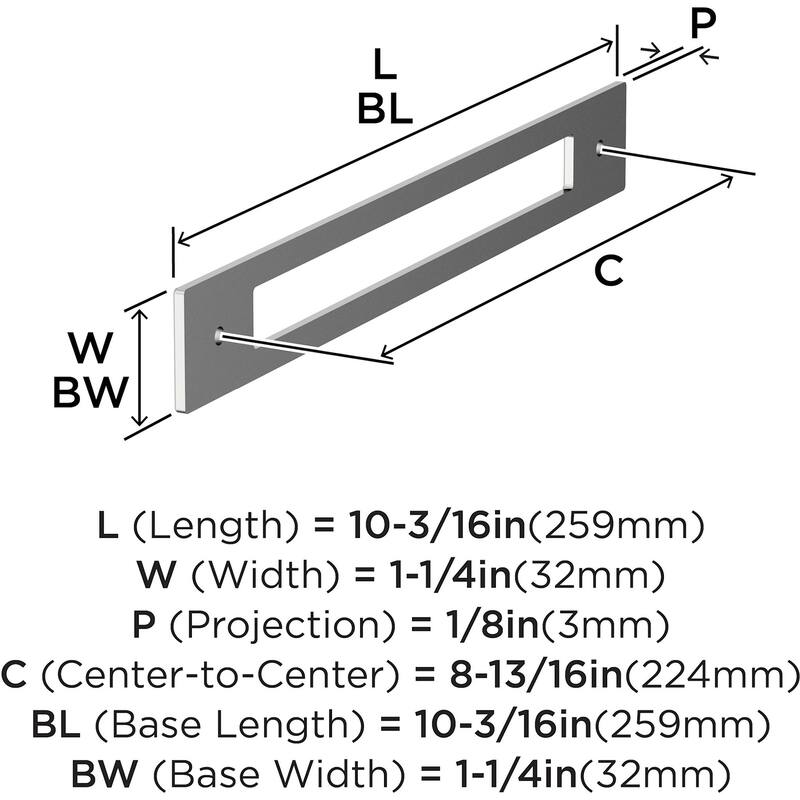 Amerock BP37786 Medora 10-3/16" Backplate for 8-13/16" Center to