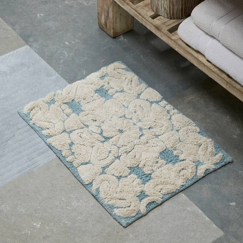 Better Trends Medallion Collection 100% Cotton 3-Pc Set Bathroom Rugs-Soft & Super Absorbent, Non-Skid Latex, Machine Washable