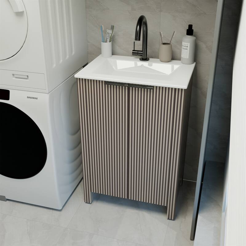 24" Modern Floor Stand Bathroom Vanity Combo