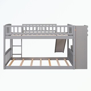 Stairway Twin over Twin Bunk Bed with Two Drawers and Slide - Bed Bath ...