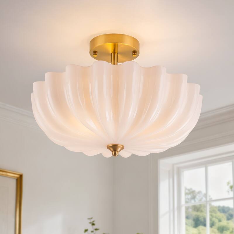 Starsky 3-Light 15.74in.W Opal Glass Flush Mount