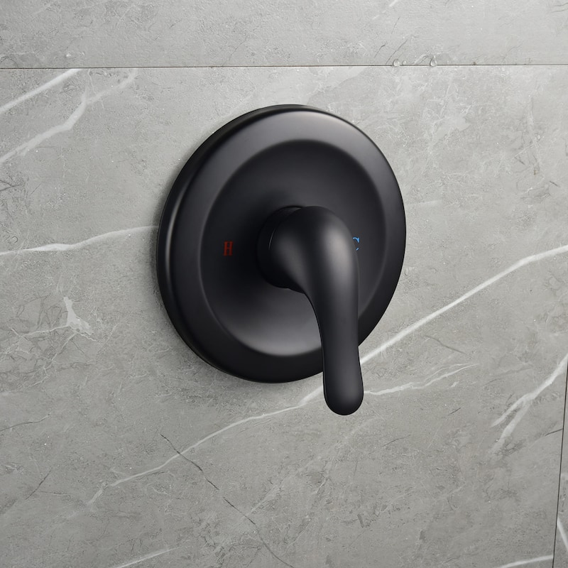 Wall Mount Shower Faucet With Tub Spout Matte Black Shower System Set With Rain Shower Head Tub Shower Trim Kit Set With Valve