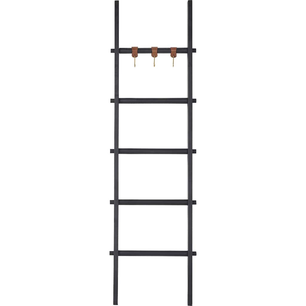 Mango Wood Throw Rug Hanging Ladder - 72" - Black