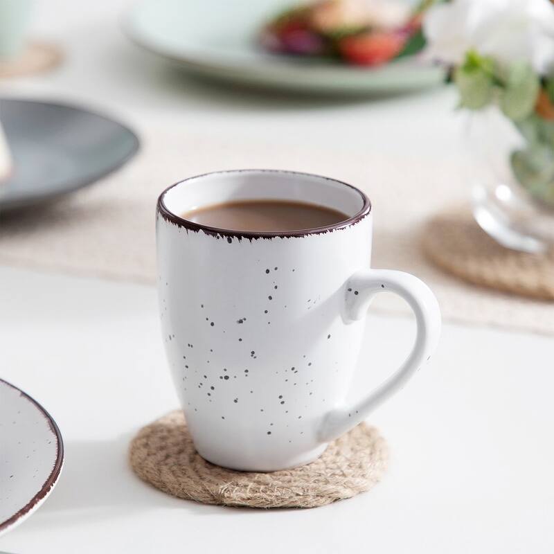 vancasso Moda 16-Piece Matte Speckled Dinnerware Set, Service for 4
