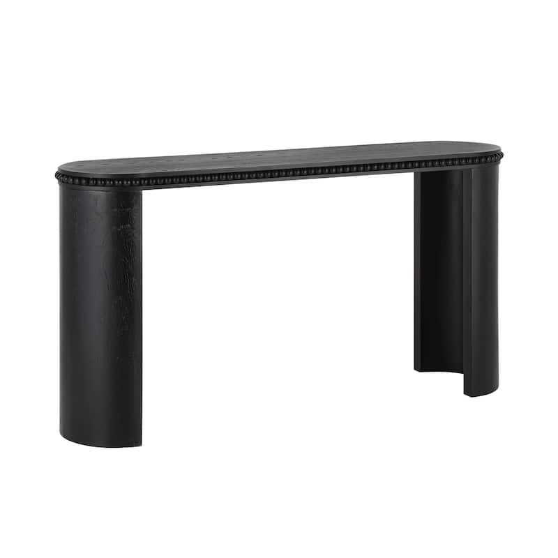Entryway Console Table, 59.84" Modern Console Long Sofa Table, Farmhouse Hallway Table with Beaded Trim, Reversible Curved Legs