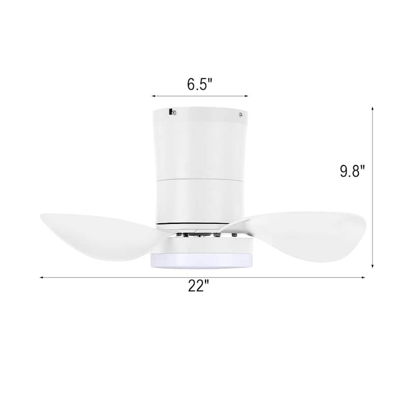 MLiAN 22 inch 3 ABS Blades Smart indoor LED Ceiling Fan with Remote