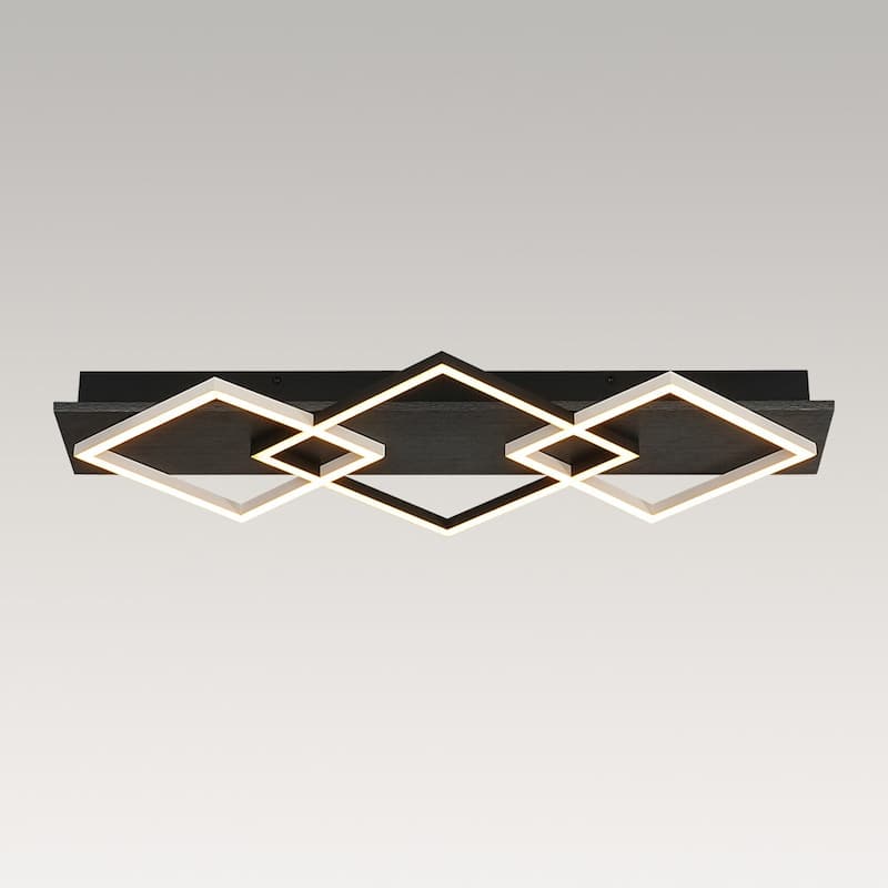 3-Light Dimmable LED Linear Semi-flush Mount For Living Room - N/A