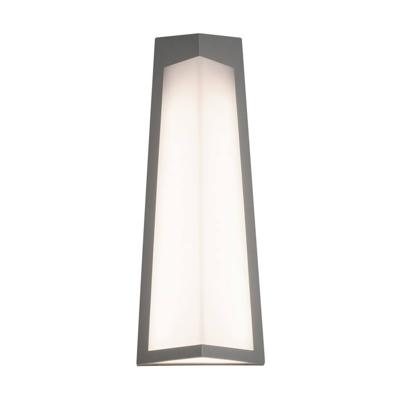 Nutak 18-inch Textured Grey LED Outdoor Sconce with White Acrylic Shade by Havenside Home