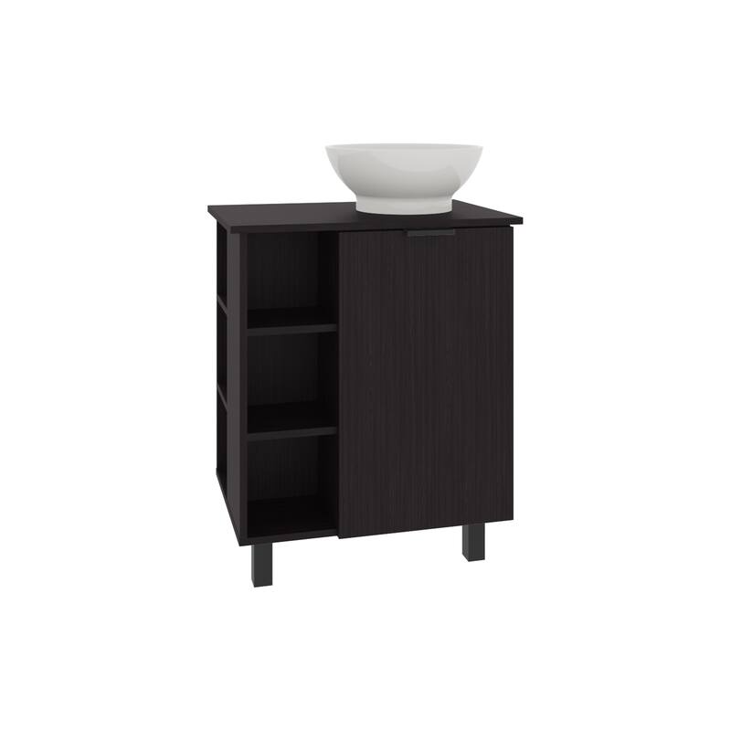 Vanity Sink, 1Door, 4 Legs, 5 Shelves with durable engineered wood construction,easy to assemble
