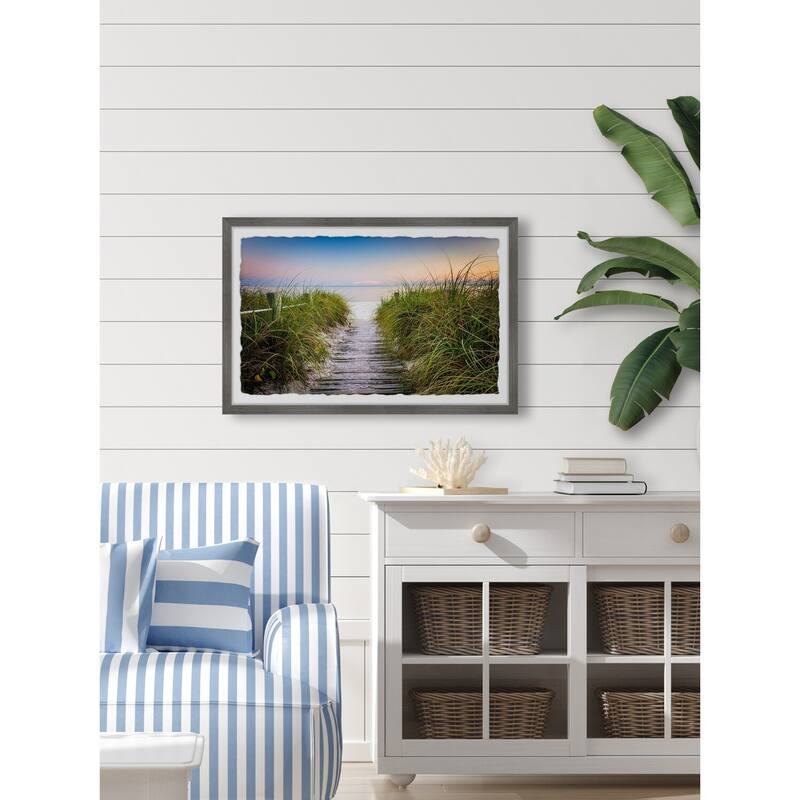 Coastal Wall Art Print - Sea View Painting, Home Decor, Framed Landscape Picture