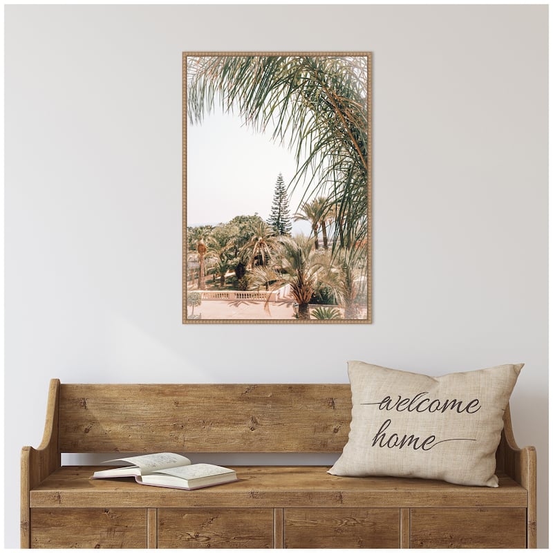 Kate and Laurel Sylvie Morning Walk to the Sea Framed Canvas by Alicia Abla