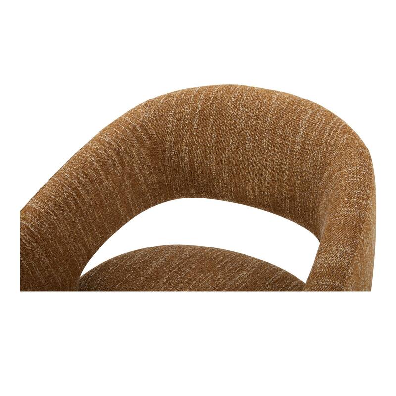 NADAAL STUDIOS Melisande,Rolling Dining Chair With Boucle Upholstery - 25.5"W x25.5"D x32.25"H