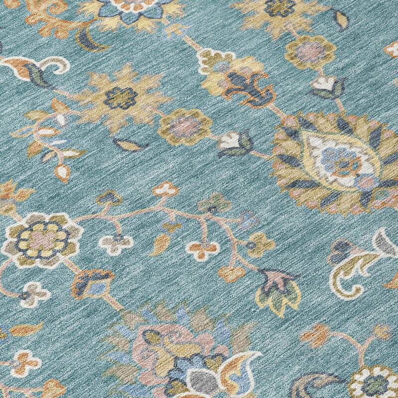 Machine Washable Indoor/ Outdoor Traditional Basalt Chantille Rug