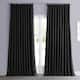 Porch & Den Milazzo Faux Linen Extra Wide Room Darkening Curtain (1 Panel) - 100 X 108 - Essential Black