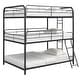 preview thumbnail 2 of 7, Black Full over Full Size Metal Furniture Triple Bunk Bed with Ladder and Fence for Bedroom, Kids, Boys and Girls