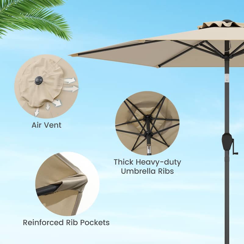 Gymax 7.5 ft Patio Umbrella Outdoor Heavy Duty Market Umbrella w/ Push