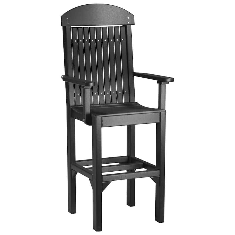Set of 4 Poly Lumber Classic Dining Chairs - Arm Chair - Black - Extra Tall