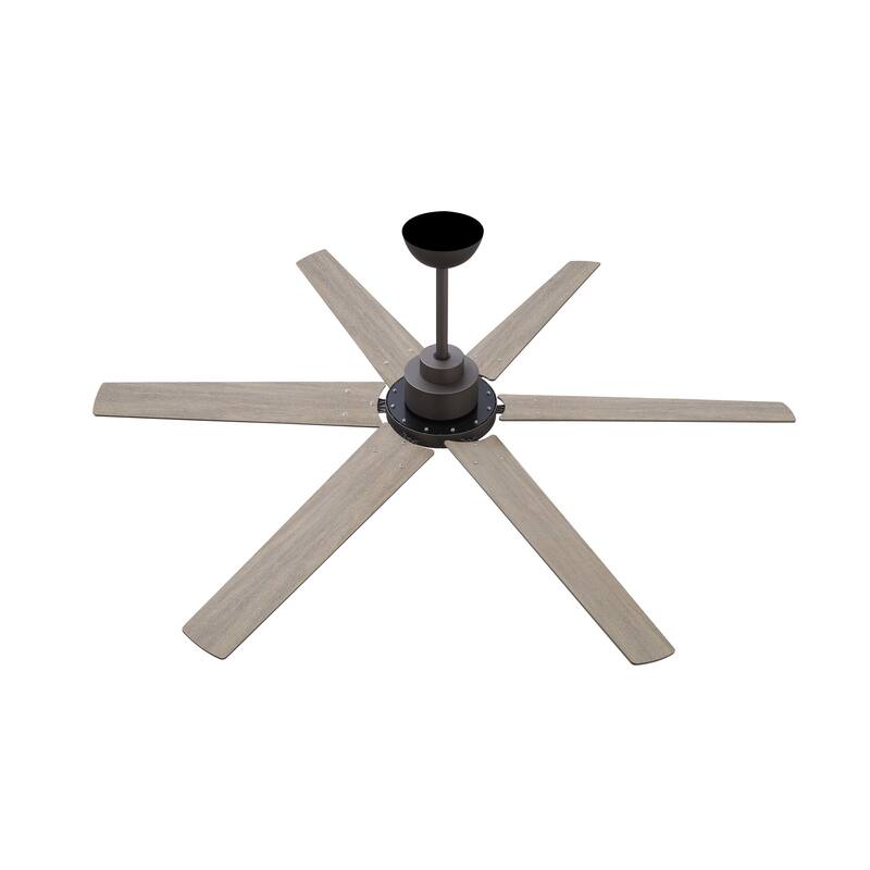 MLiAN 64 in. 6 Playwood Blade Dc Motor Indoor Downrod Gray Standard Ceiling Fan with Remote Integrated LED - 64''