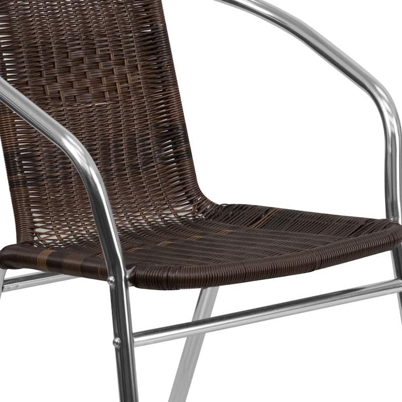 Aluminum and Rattan Commercial Indoor-Outdoor Restaurant Stack Chair