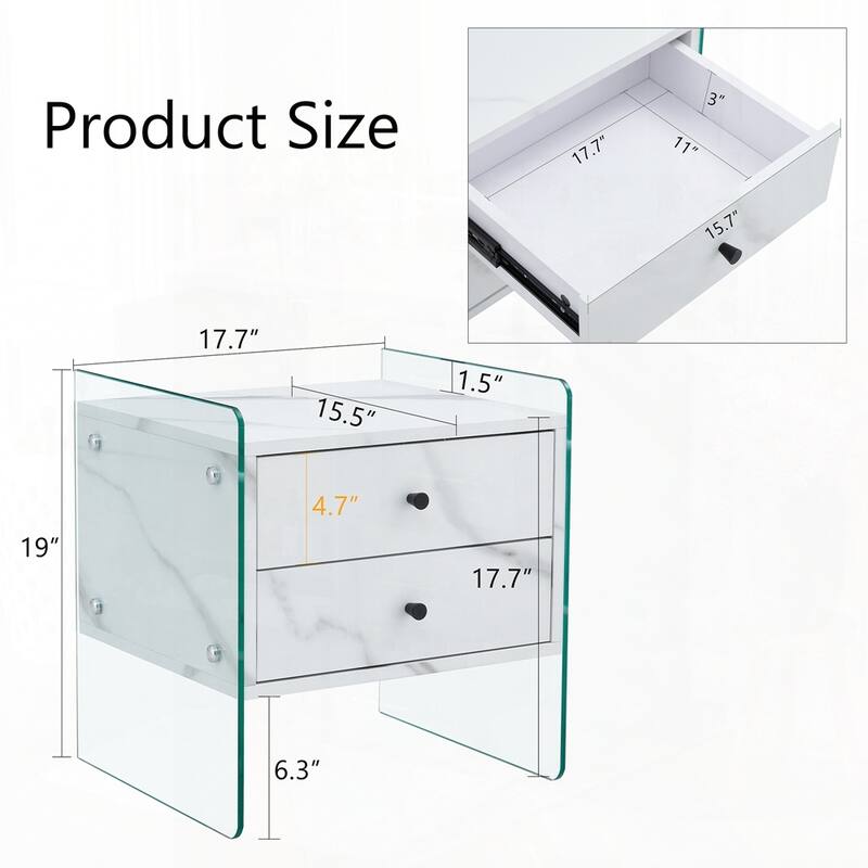 Bedside table with drawers