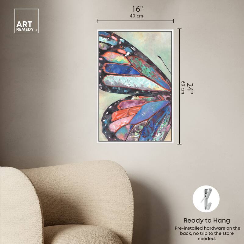 Art Remedy Butterfly Part I Framed Butterfly 1 Piece Canvas Wall Art
