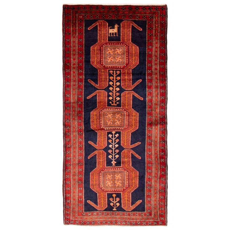 ECARPETGALLERY Hand-knotted Konya Anatolian Navy Wool Rug - 4'4 x 9'0 - Dark Navy - 4'4 x 9'0