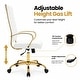 preview thumbnail 29 of 98, Benmar Ribbed Leather Executive High Back Office Chair with Gold Frame, Swivel, Tilt, Lumbar Support