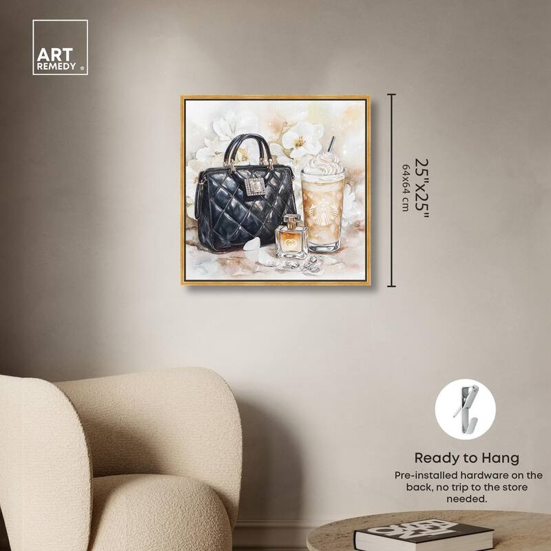 Trinkets and White Floral Canvas by Art Remedy