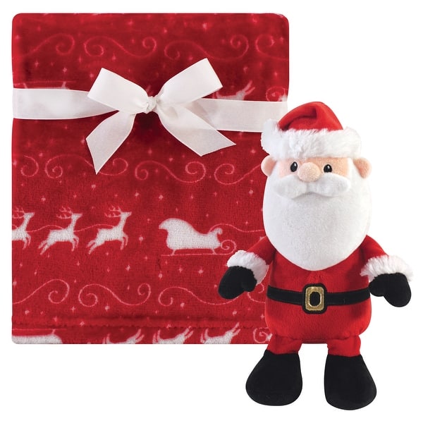 slide 1 of 1, Hudson Baby Infant Plush Blanket with Toy, Santa, One Size - Santa - One Size One Size - Santa