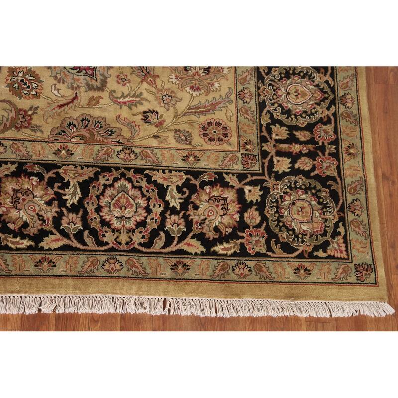 All-Over Floral Agra Oriental Area Rug Hand-Knotted Wool Carpet - 8'2"x 10'1"