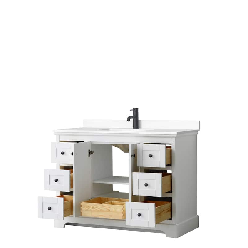 Avery 48 Inch Single Vanity, Cultured Marble Top