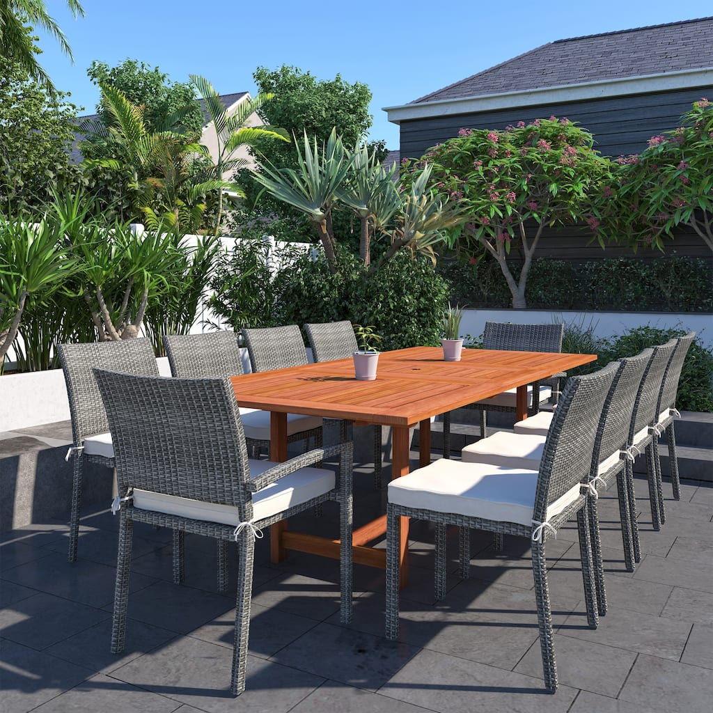 11pc Outdoor Patio Dining Set with Cushions