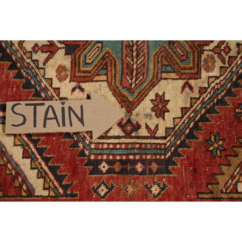 Hand Knotted Oriental 100% Wool Carpet Traditional Geometric Oranges & Rust Bakhtiari Area Rug - 10' 7'' X 4' 6''