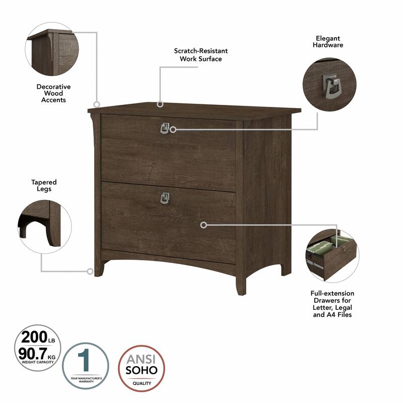 Bush Home Salinas 2 Drawer Lateral File Cabinet