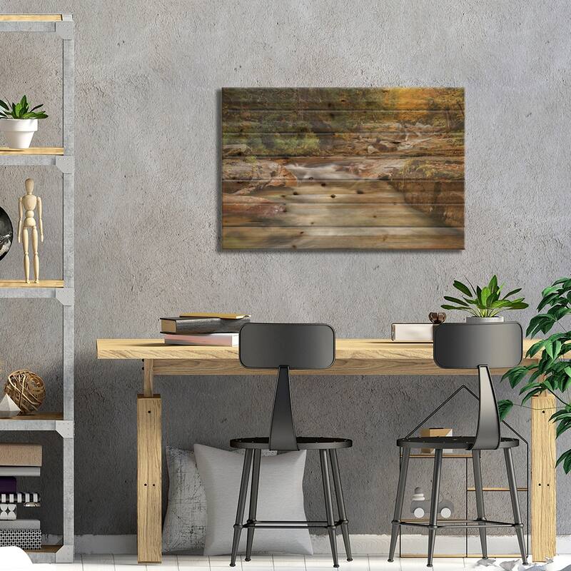 USA, New Hampshire, White Mountains, Fall at Jefferson Brook Print On Wood by Ann Collins - Multi-Color