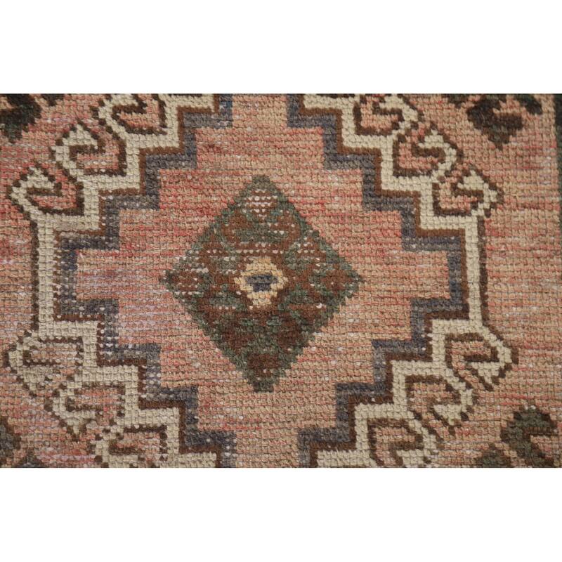 Hand Knotted Oriental 100% Wool Carpet Traditional Geometric Pink Balouch Area Rug - 7' 8'' X 4' 1''