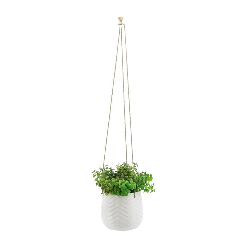 Sagebrook Home Neutral Textured Ceramic Hanging Planter